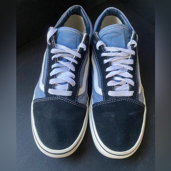 Vans Black Suede and Faded Blue Canvas Casual Sneakers Unisex M 6.65 W 8 - Picture 6 of 9